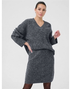 Свитер Trudy с V-образным вырезом, Dark Grey Melange Kaffe curve