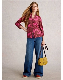 Футболка Annie с абстрактным цветочным принтом, Plum/Multi White stuff