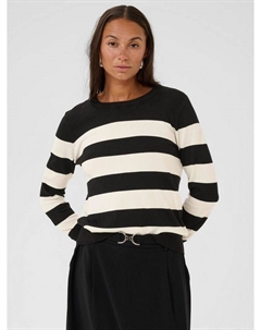 Джемпер Lizza в полоску, Black/Turtledove Wid Kaffe curve