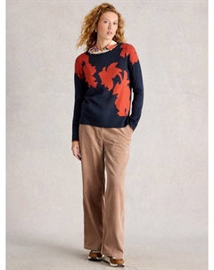 Оливковый джемпер из хлопковой смеси White stuff