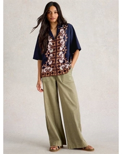 Рубашка Bella из льняной смеси, Navy/Multi White stuff