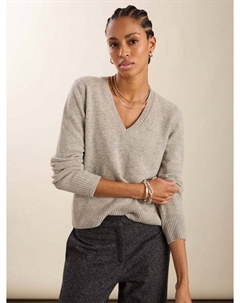 Свитер Emmeline с V-образным вырезом из шерстяной смеси, Ash Marl Baukjen