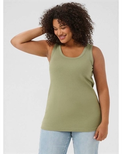 Carina топ-майка с круглым вырезом, Oil Green Kaffe curve