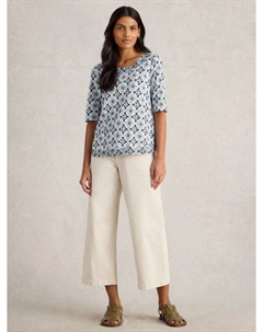 Топ Weaver Floral из чистой органической хлопковой ткани, White White stuff