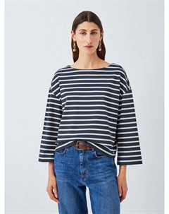 Campale Boxy Fit полосатая хлопковая футболка, Blue/White Weekend max mara