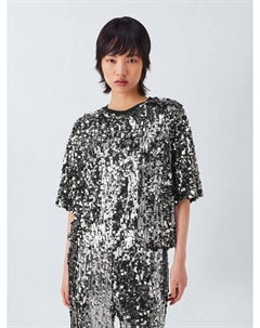 Топ с пайетками какао, Black/Silver Weekend max mara