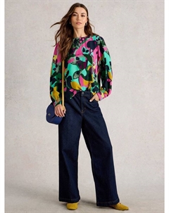 Топ с цветочным принтом от Ulla, Pink Mlt White stuff