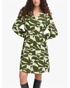 Платье-рапорт с принтом Wave, Green Ichi