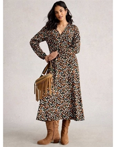 Платье Megan Abstract Spot из джерси, Black/Multi White stuff