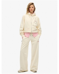 Элегантные джоггеры Essential Logo с широкими штанинами, Desert Bone White Superdry