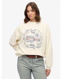 Хлопковая оверсайз толстовка Tokyo Narrative, Off White Superdry