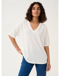 Футболка Debra Sheer Stripe с V-образным вырезом, Chalk Kaffe