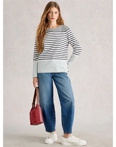 Топ Willow из хлопка с полосками и круглым вырезом White stuff