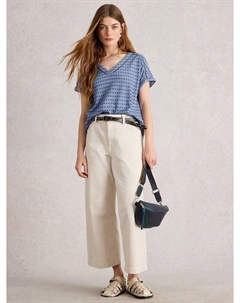 Футболка с вышитой полосой, Blue/Multi White stuff