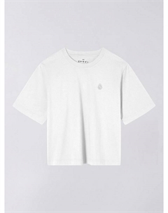 Футболка Cropped Cotton с логотипом Beetle, White Edwin