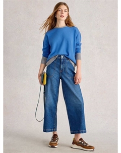 Свитер с круглым вырезом и цветными блоками, Blue/Multi White stuff