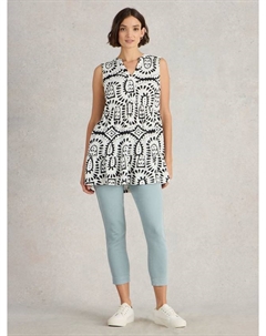 Туника Macie Cotton с абстрактным принтом, Ivory/Black White stuff