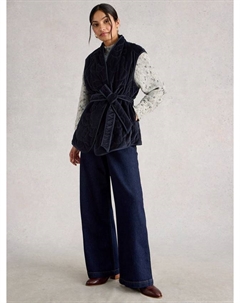 Утепленный жилет Gigi Velvet с эффектом стежки, Dark Navy White stuff