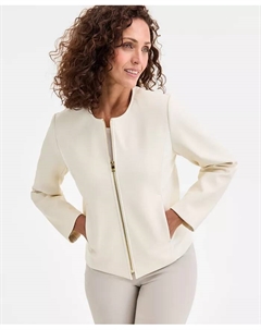 Женская куртка из искусственной кожи, белый Jm collection