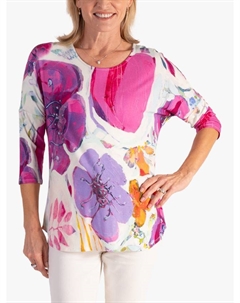 Топ с асимметричным подолом Spring Flowers, White/Multi Chesca