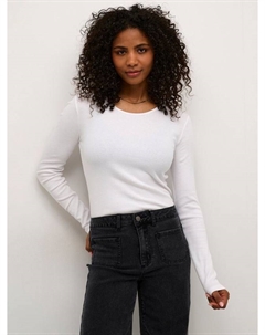 Футболка Carna с длинными рукавами Slim Fit, Optical White Kaffe