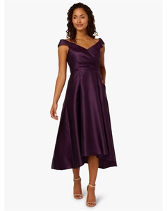 Платье миди с открытыми плечами и расклешенным подолом, Luxe Plum Adrianna papell