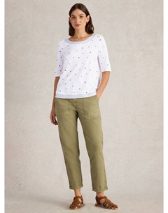 Топ Weaver из чистой органической хлопка с вышивкой, White/Multi White stuff