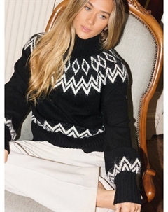 Свитер с узором Fair Isle из алмазной вязки, Black The little tailor