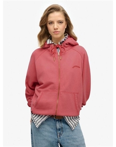 Элегантный худи Essential Logo Oversized из чистого органического хлопка, Holly Berry Red Superdry
