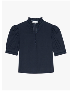 Топ с воротником-рюшей, Navy Frame