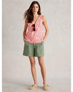 Топ-жилет Lola с абстрактным принтом, Coral Orange White stuff