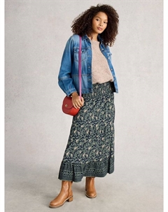 Макси-юбка Marissa Abstract Jersey, Navy/Multi White stuff