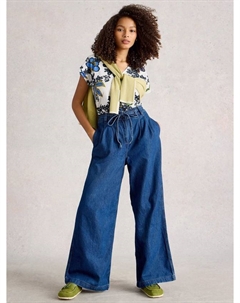 Футболка Nelly с цветочным принтом и V-образным вырезом, White/Multi White stuff