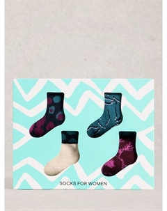 Цветочные носки до щиколотки, Pack of 4, Purple/Multi White stuff