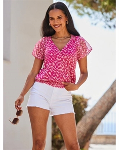 Абстрактный топ с переливающимся блеском, Pink Sosandar