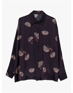 Оверсайз рубашка из сатина с принтом в виде веера Sisley