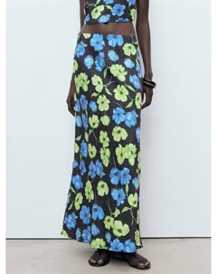 Мати цветочная макси-юбка, Black/Multi Mango