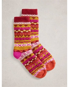 Носки гольфы в стиле фэр-айл, Pink/Multi White stuff