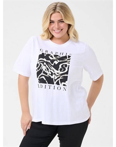 Футболка KCviva с круглым вырезом и принтом из хлопка Kaffe curve