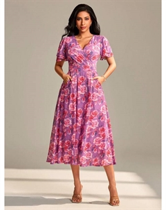 Цветочное сетчатое макси-платье, Purple/Multi Jolie moi