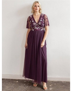 Платье макси с ажурной сеткой и декоративными элементами, Berry Maya deluxe