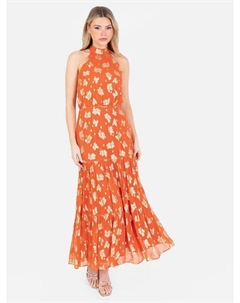Цветочное жаккардовое миди-платье, Orange Maya deluxe
