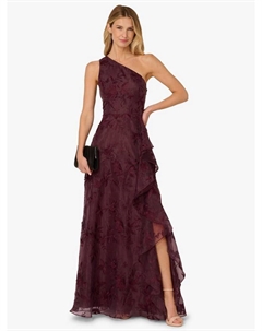 Вышитое платье макси с рюшами и одним плечом, Raisin Adrianna papell