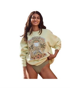 Толстовка Lineup Oversized Crew A Butterfly, желтый Roxy