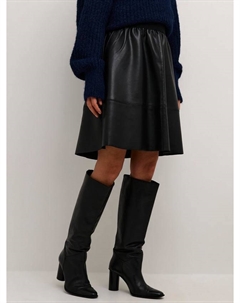 Юбка Mikka из искусственной кожи до колена, цвет black deep, Black Deep Kaffe