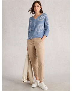 Футболка Nelly из хлопка с контрастным принтом White stuff