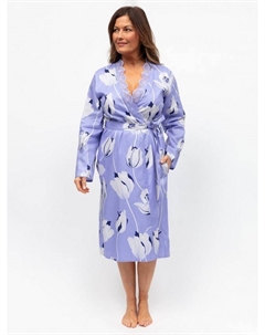 Халат миди с цветочным кружевным кантом, Lilac Cyberjammies