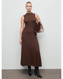 Платье макси Trufa с высоким воротником, Dark Brown Mango