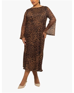 Леопардовый принт платье миди Fashion-szn curve