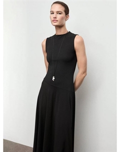 Платье макси Crepo с плиссировкой, Black Mango